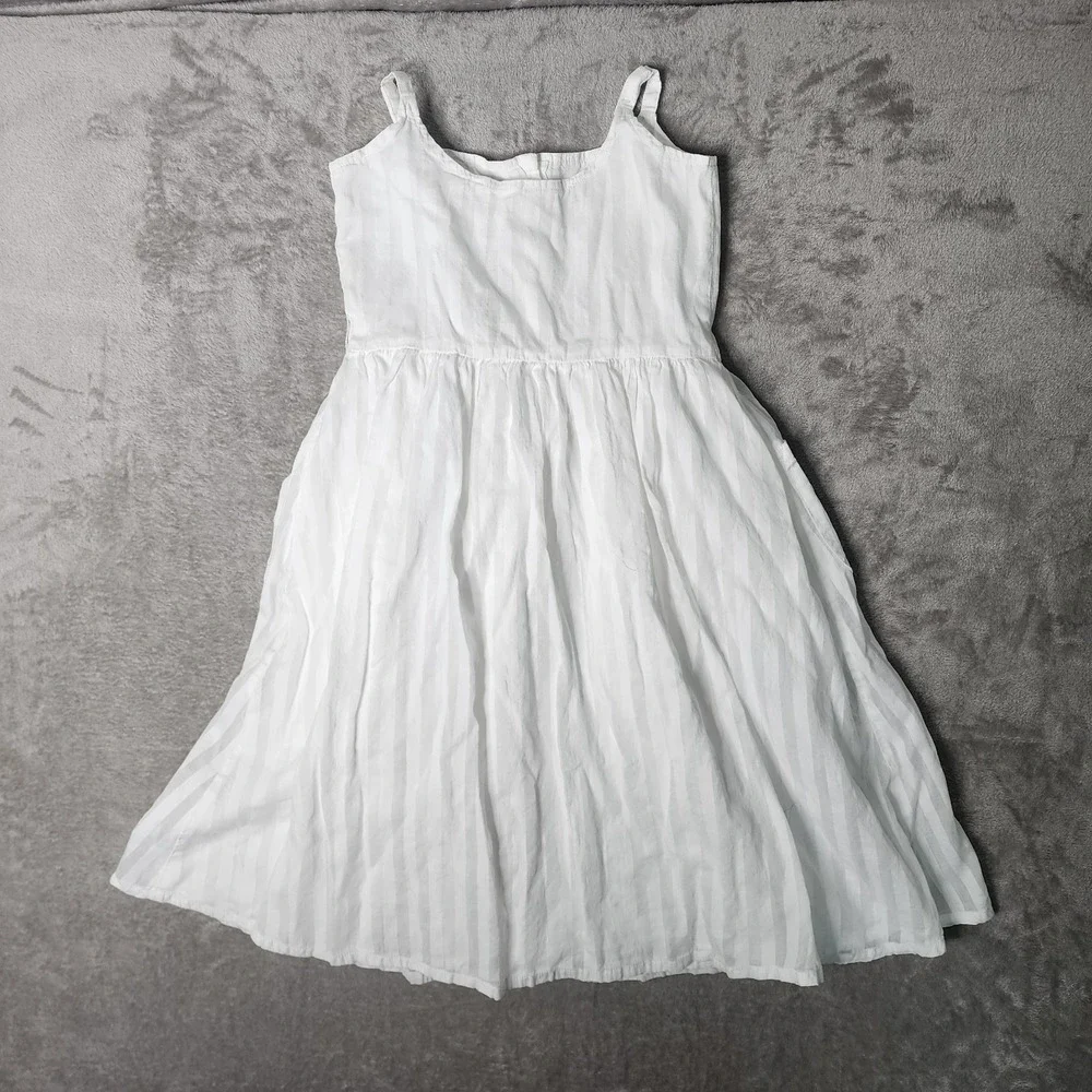Hope & Henry Girls Sz 8 Lined Midi Dress Organic Cotton Button Down